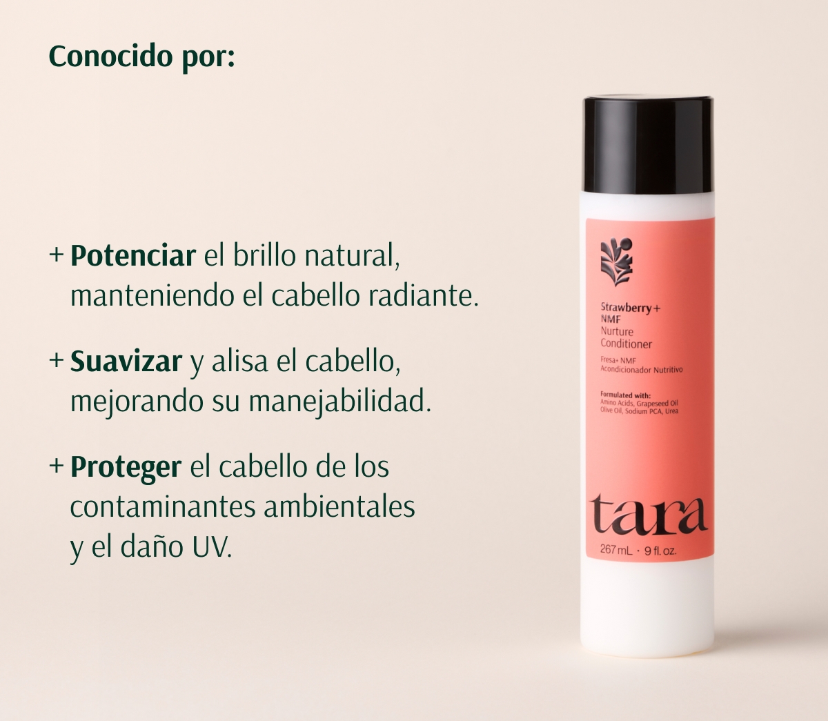TARA ACONDICIONADOR HIDRATANTE FRESA + NMF 267ml - Imagen 6