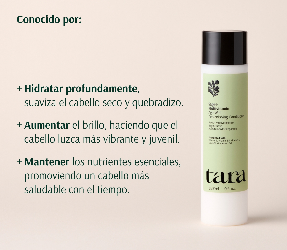 TARA SALVIA + MULTIVITAMINICO CHAMPÚ REVITALIZANTE 267ml - Imagen 2